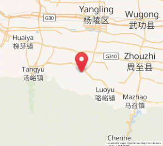Map of Zhuyu, Shaanxi