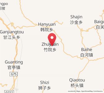 Map of Zhuyuan, Gansu