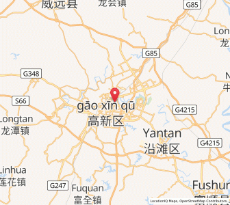 Map of Zigong, Sichuan