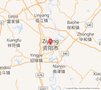 Map of Ziyang, Sichuan
