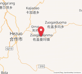 Map of Zuogaimanma, Gansu