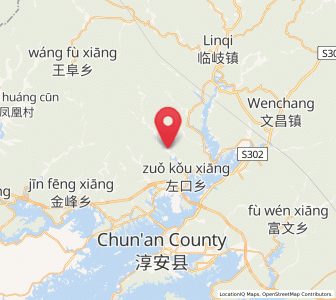 Map of Zuokou, Zhejiang
