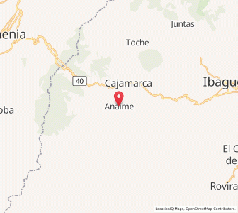 Map of Anaime, Tolima