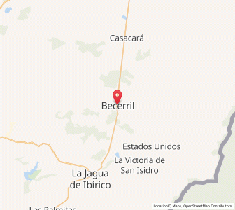 Map of Becerril, Cesar