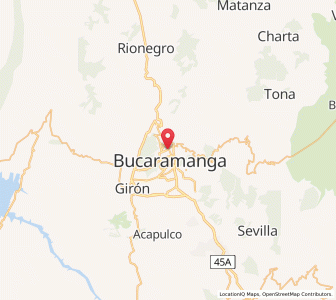 Map of Bucaramanga, Santander