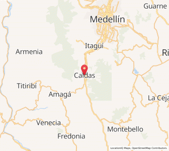 Map of Caldas, Antioquia