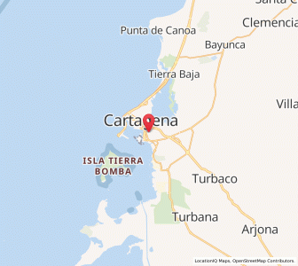 Map of Cartagena, Bolívar