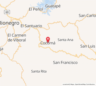 Map of Cocorná, Antioquia