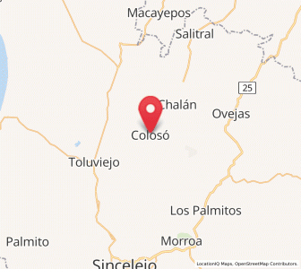 Map of Colosó, Sucre