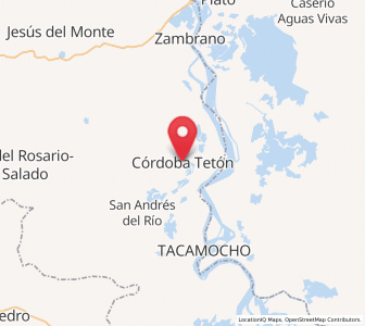 Map of Córdoba, Bolívar
