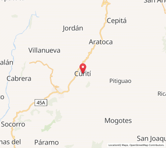 Map of Curití, Santander