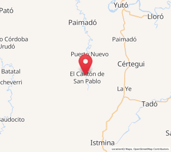Map of El Cantón de San Pablo, Chocó