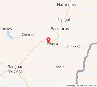 Map of Fonseca, La Guajira