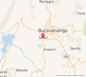 Map of Girón, Santander