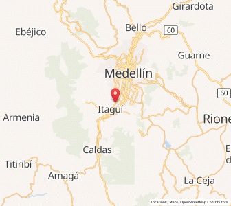 Map of Itagüí, Antioquia