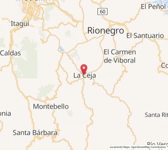 Map of La Ceja, Antioquia