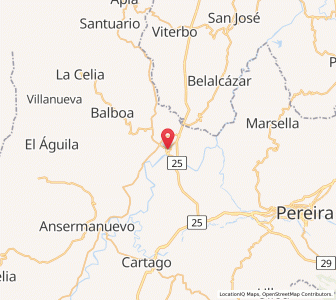 Map of La Virginia, Risaralda