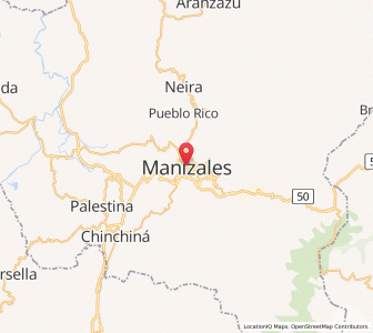 Map of Manizales, Caldas Department