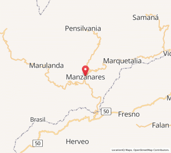 Map of Manzanares, Caldas Department
