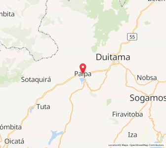 Map of Paipa, Boyacá