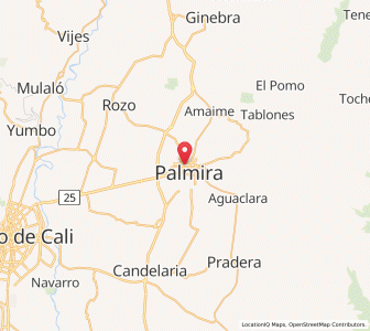 Map of Palmira, Valle del Cauca