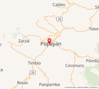 Map of Popayán, Cauca