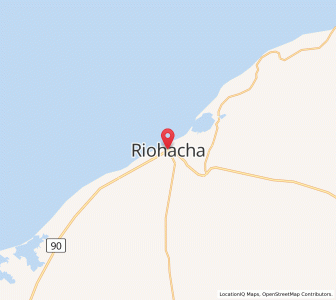 Map of Riohacha, La Guajira