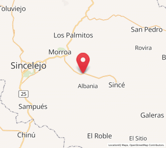 Map of San Juan de Betulia, Sucre