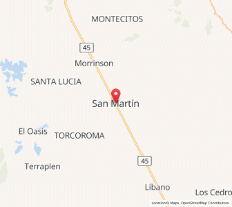 Map of San Martín, Cesar