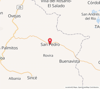 Map of San Pedro, Sucre