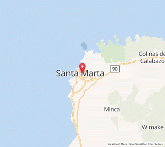 Map of Santa Marta, Magdalena