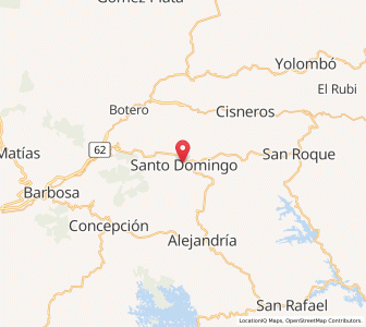 Map of Santo Domingo, Antioquia