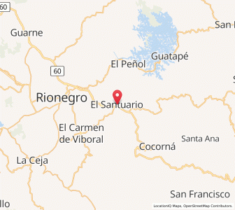 Map of Santuario, Antioquia