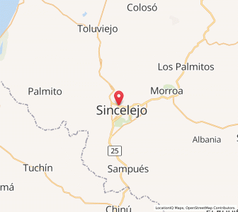 Map of Sincelejo, Sucre