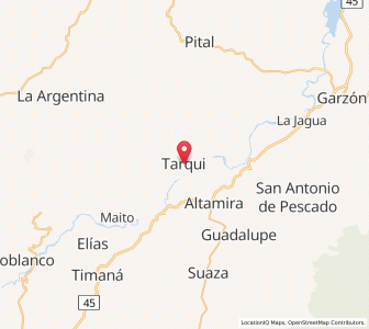Map of Tarqui, Huila