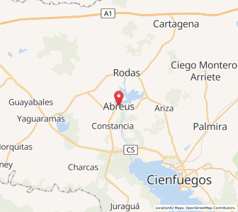 Map of Abreus, Cienfuegos Province