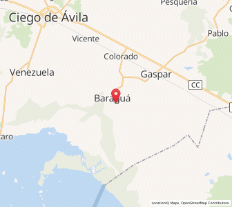 Map of Baraguá, Ciego de Ávila Province