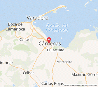 Map of Cárdenas, Matanzas Province