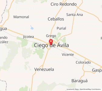 Map of Ciego de Ávila, Ciego de Ávila Province