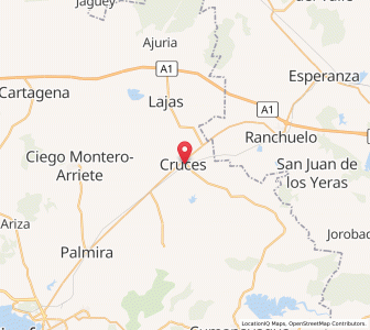 Map of Cruces, Cienfuegos Province