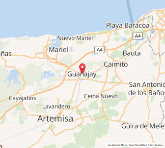 Map of Guanajay, Artemisa