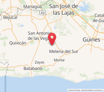 Map of Guara, Mayabeque