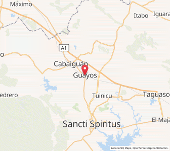 Map of Guayos, Sancti Spíritus Province