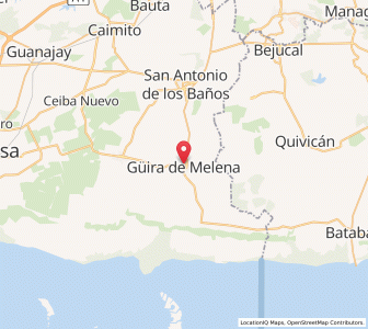 Map of Güira de Melena, Artemisa