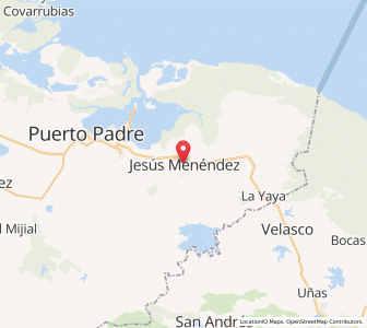 Map of Jesús Menéndez, Las Tunas