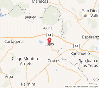 Map of Lajas, Cienfuegos Province