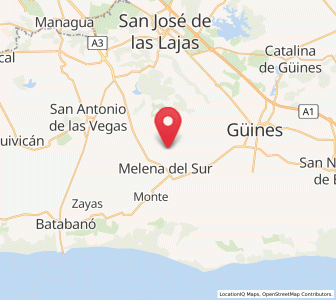 Map of Mañalich, Mayabeque