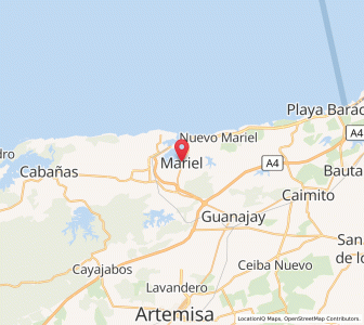 Map of Mariel, Artemisa