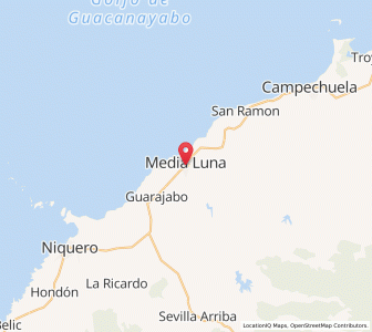 Map of Media Luna, Granma Province