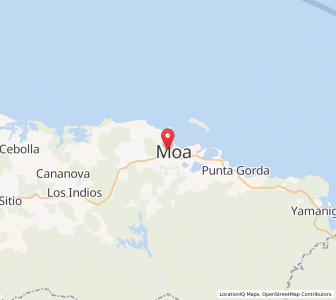 Map of Moa, Holguín Province